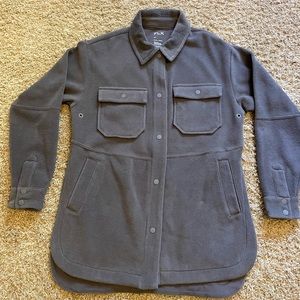 dark lavender purple button up “travel” jacket